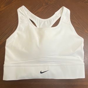NEW Nike White Swoosh Bra Medium Support Large